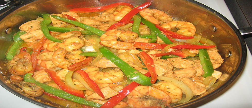 fried shrimp and peppers